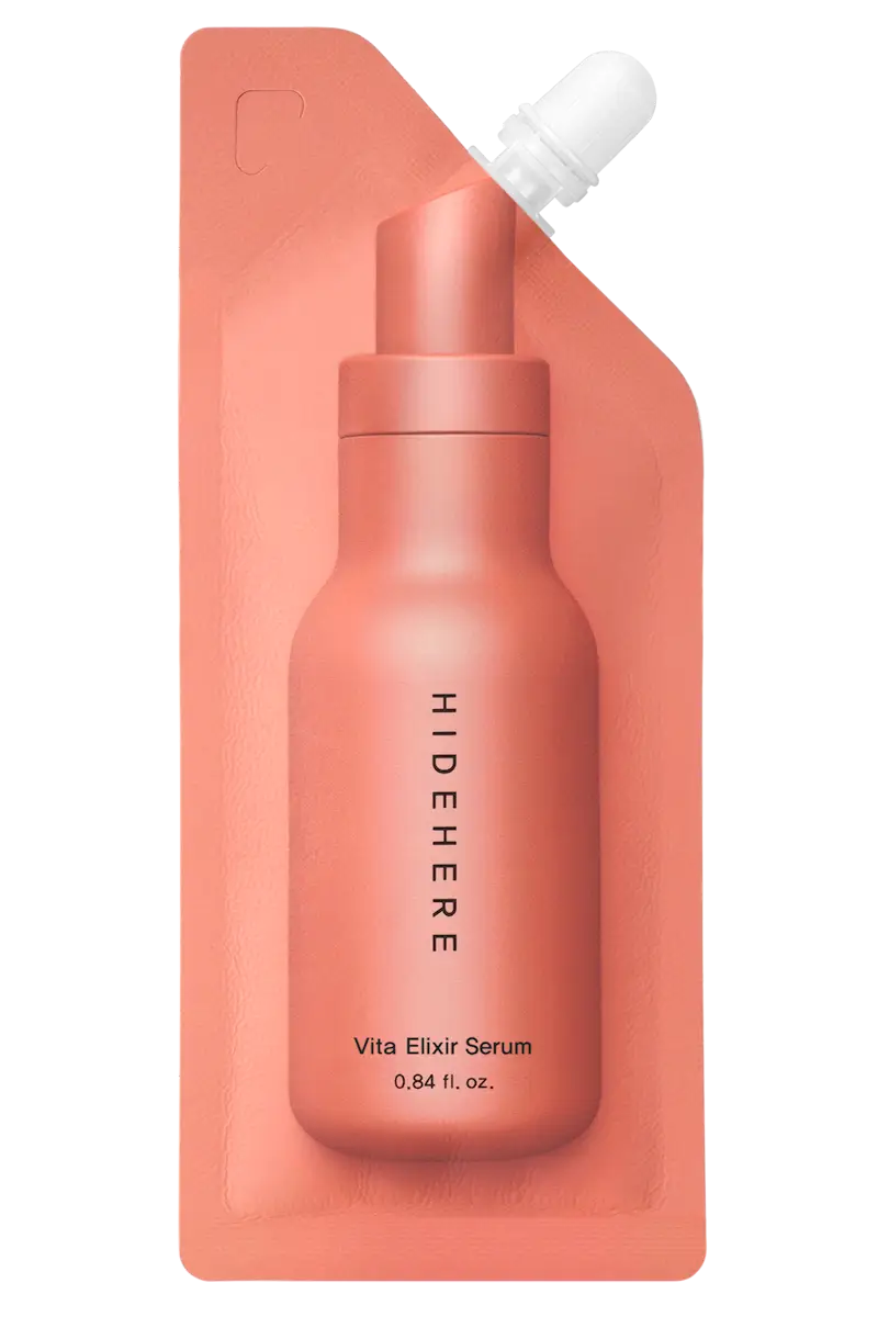 Hidehere Vita Elixir Serum 25 ml – suero vegano iluminador con vitamina C, A y E, para rostro radiante