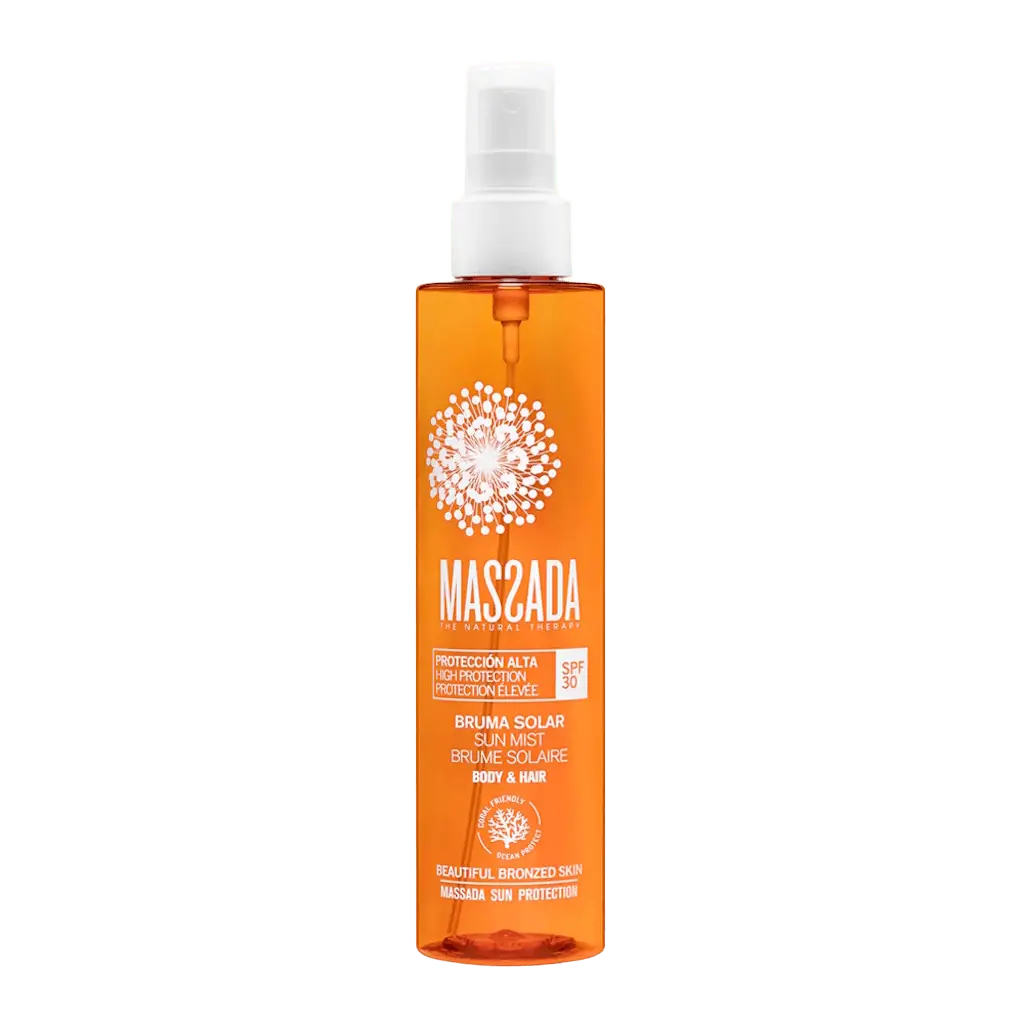 Bruma solar transparente Massada Body & Hair SPF 30 protector 200 ml