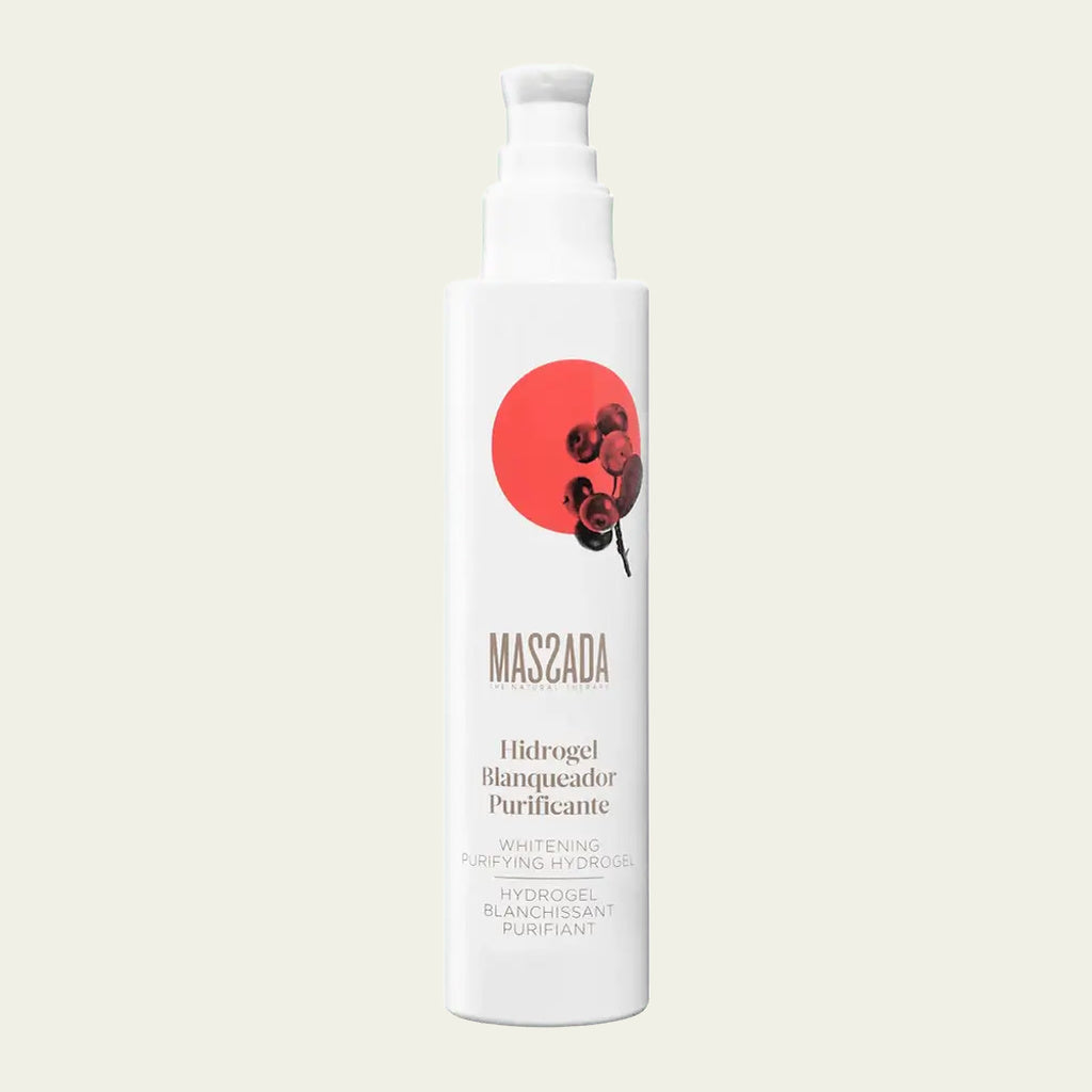 Massada Hidrogel Blanqueador Purificante 200 ml, gel limpiador facial antimanchas