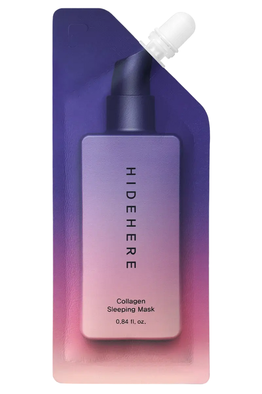 Hidehere Collagen Sleeping Mask 25 ml – mascarilla nocturna con colágeno y péptidos, vegana y calmante