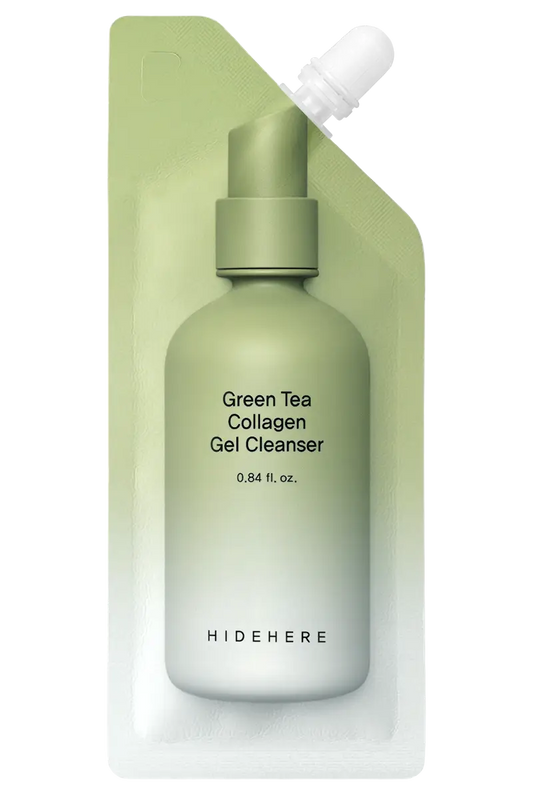 Limpiador facial vegano con té verde y colágeno - Hidehere Green Tea Collagen Gel Cleanser 25 ml