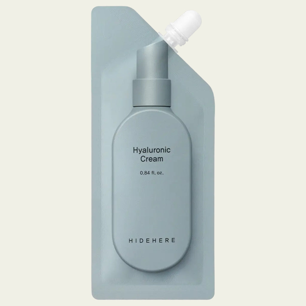 Hidehere Hyaluronic Cream 25 ml, crema facial hidratante con ácido hialurónico en envase flexible con boquilla