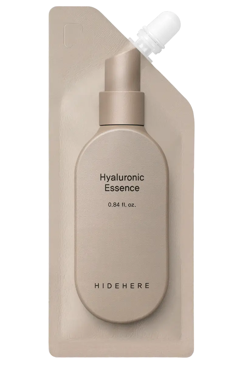 Hidehere Hyaluronic Essence 25 ml – Esencia facial vegana con ácido hialurónico para hidratación profunda. Cosmética coreana cruelty-free.