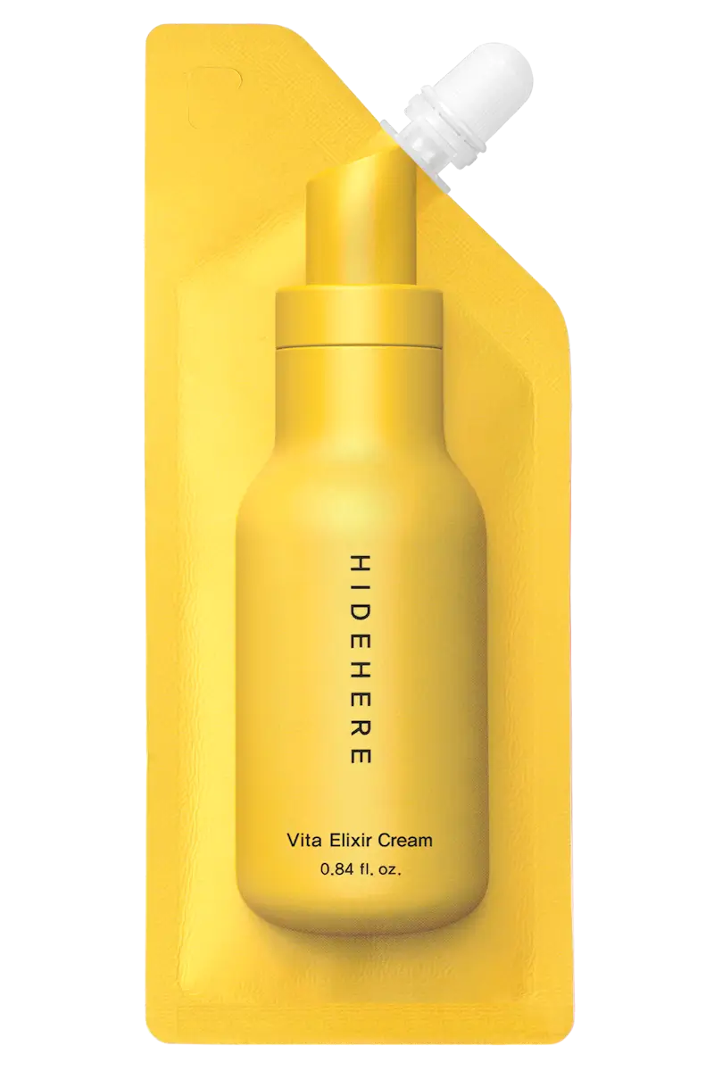 Hidehere Vita Elixir Cream 25ml – crema iluminadora vegana con vitamina C y Derma‑Clera para piel radiante
