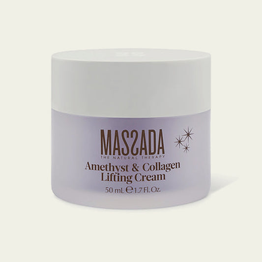 Massada Amethyst & Collagen Lifting Cream 50 ml, crema facial reafirmante con colágeno en tarro
