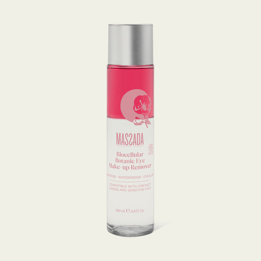 Massada Biocellular Botanic Eye Make-Up Remover 200 ml, desmaquillante bifásico de ojos y labios en frasco con tapón