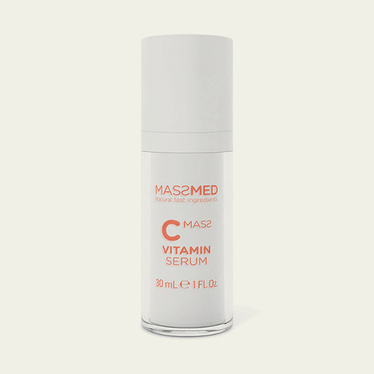 Massada C Mass Vitamin Serum 30 ml, sérum facial con vitamina C en frasco blanco con tapa