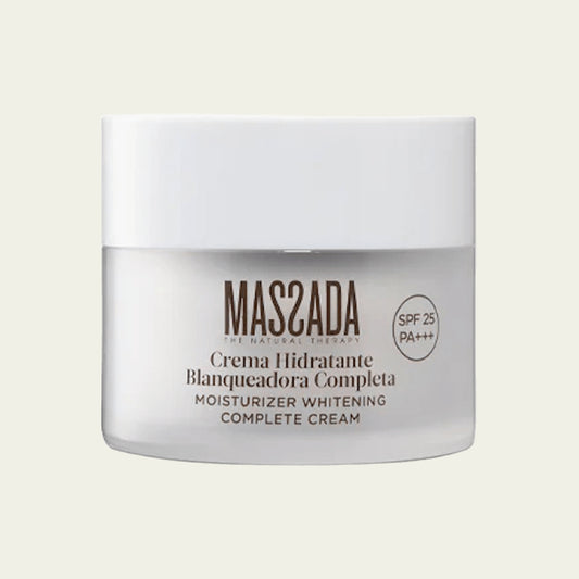 Massada Crema Hidratante Blanqueadora Completa SPF 25/PA+++ 50 ml, crema facial antimanchas con protección solar