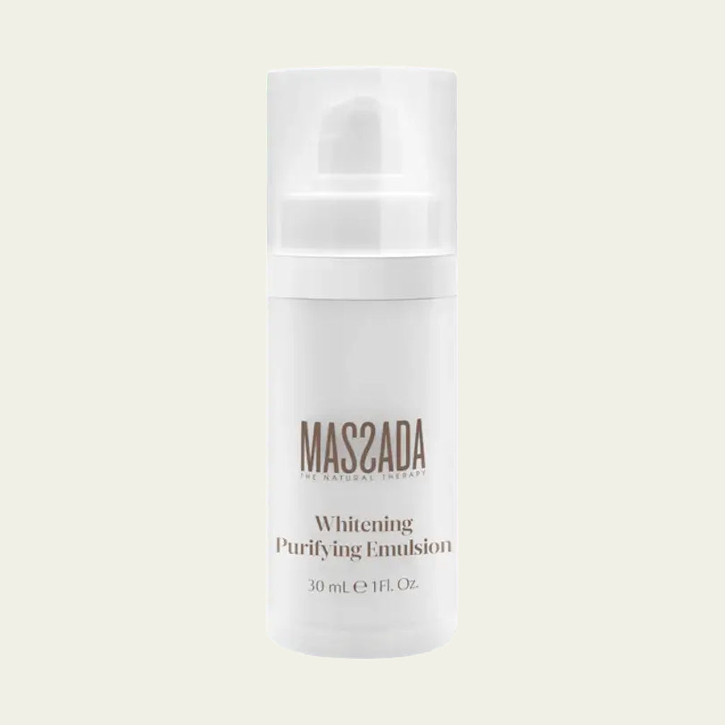 Massada Whitening Purifying Emulsion 30 ml, emulsión facial blanqueadora y purificante antimanchas