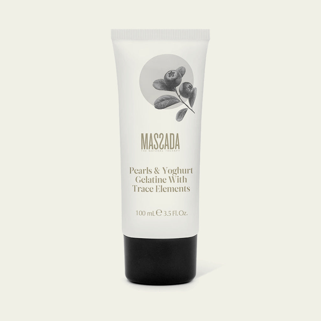 Massada Gelatina de Perlas y Yogur con Oligoelementos 100 ml, limpiador exfoliante facial en tubo