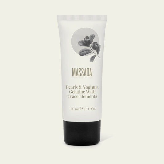 Massada Gelatina de Perlas y Yogur con Oligoelementos 100 ml, limpiador exfoliante facial en tubo