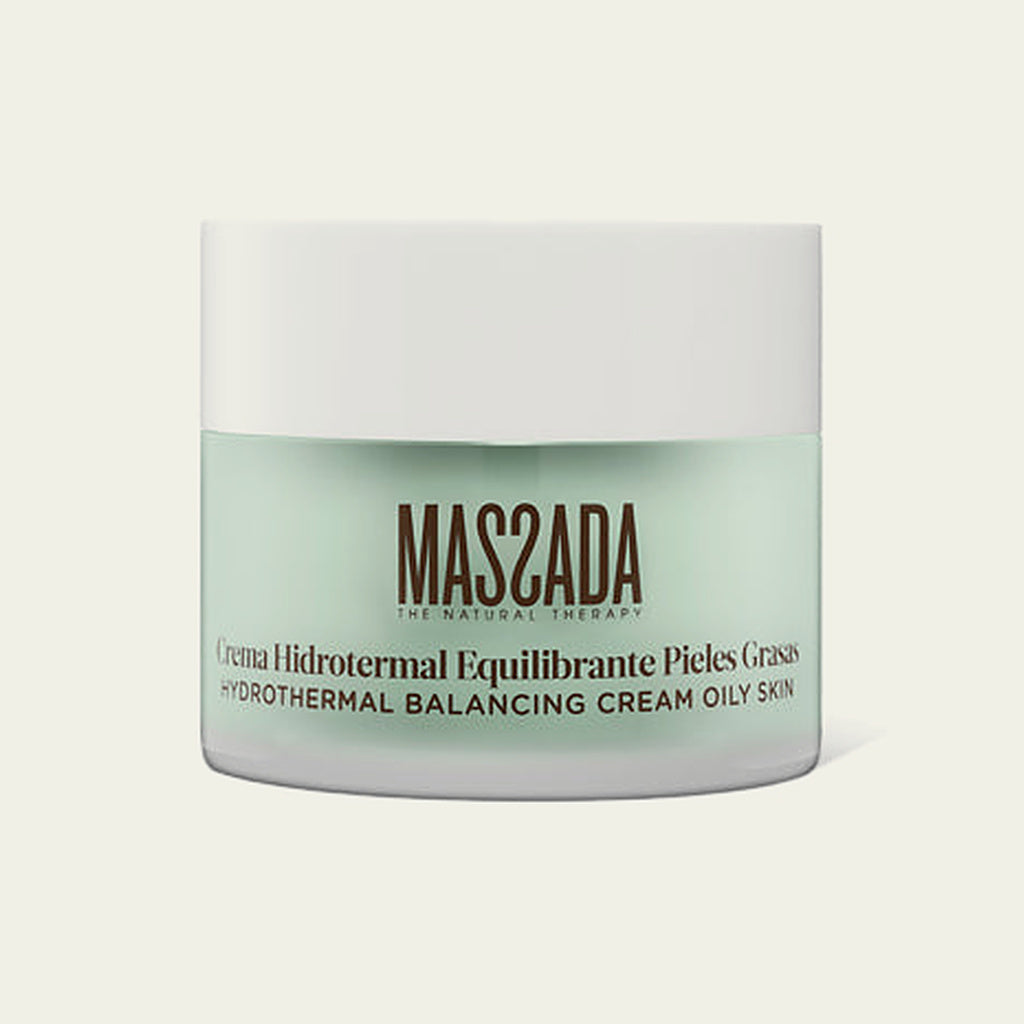 Massada Hydrothermal Balancing Cream Oily Skin 50 ml, crema hidrotermal equilibrante para piel grasa en tarro con tapa