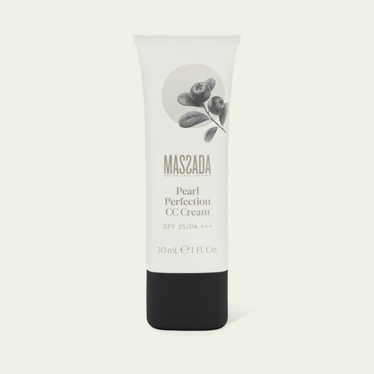 Massada Pearl Perfection CC Cream SPF 25/PA+++ 30 ml, crema CC con protección solar en tubo con tapón negro